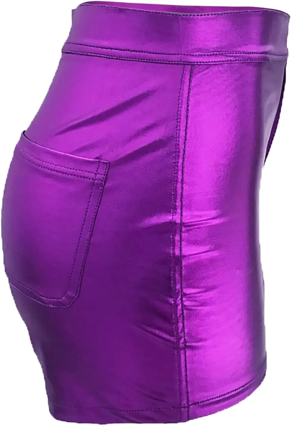 Women's Metallic Rave Shorts Sparkly Shiny Faux Leather Sexy High Waisted Bottoms Dance Concert Sexy Short Hot Pants