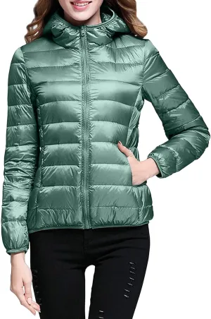 Women's Puffer Coats Lightweight Oversized Long Sleeve Jacket solid Warm Waterproof Packable Winter Coat with pocket