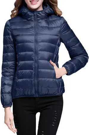 Women's Puffer Coats Lightweight Oversized Long Sleeve Jacket solid Warm Waterproof Packable Winter Coat with pocket