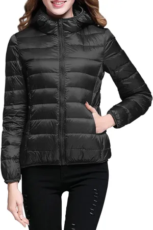 Women's Puffer Coats Lightweight Oversized Long Sleeve Jacket solid Warm Waterproof Packable Winter Coat with pocket