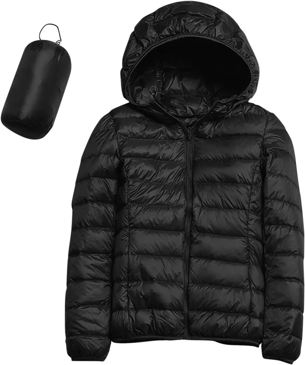 Women's Puffer Coats Lightweight Oversized Long Sleeve Jacket solid Warm Waterproof Packable Winter Coat with pocket