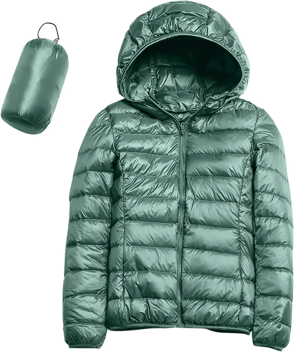 Women's Puffer Coats Lightweight Oversized Long Sleeve Jacket solid Warm Waterproof Packable Winter Coat with pocket