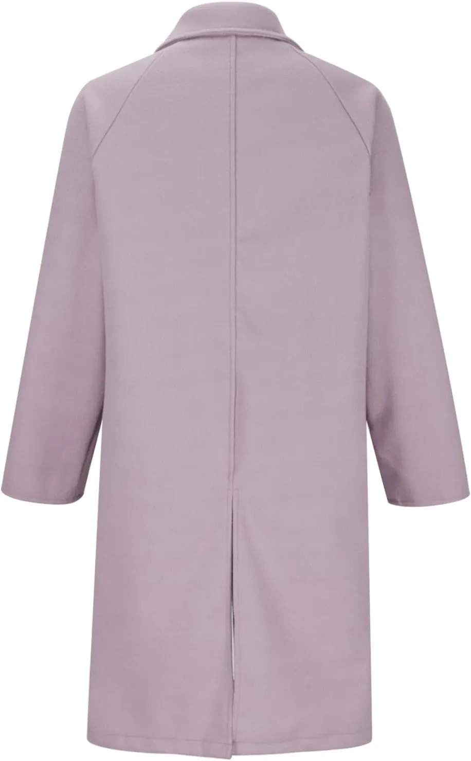Women's Trench Coat Notch Lapel Double Breasted Wool Blend Mid Length Pea Coats Fashion Jacket Overcoat with Pockets