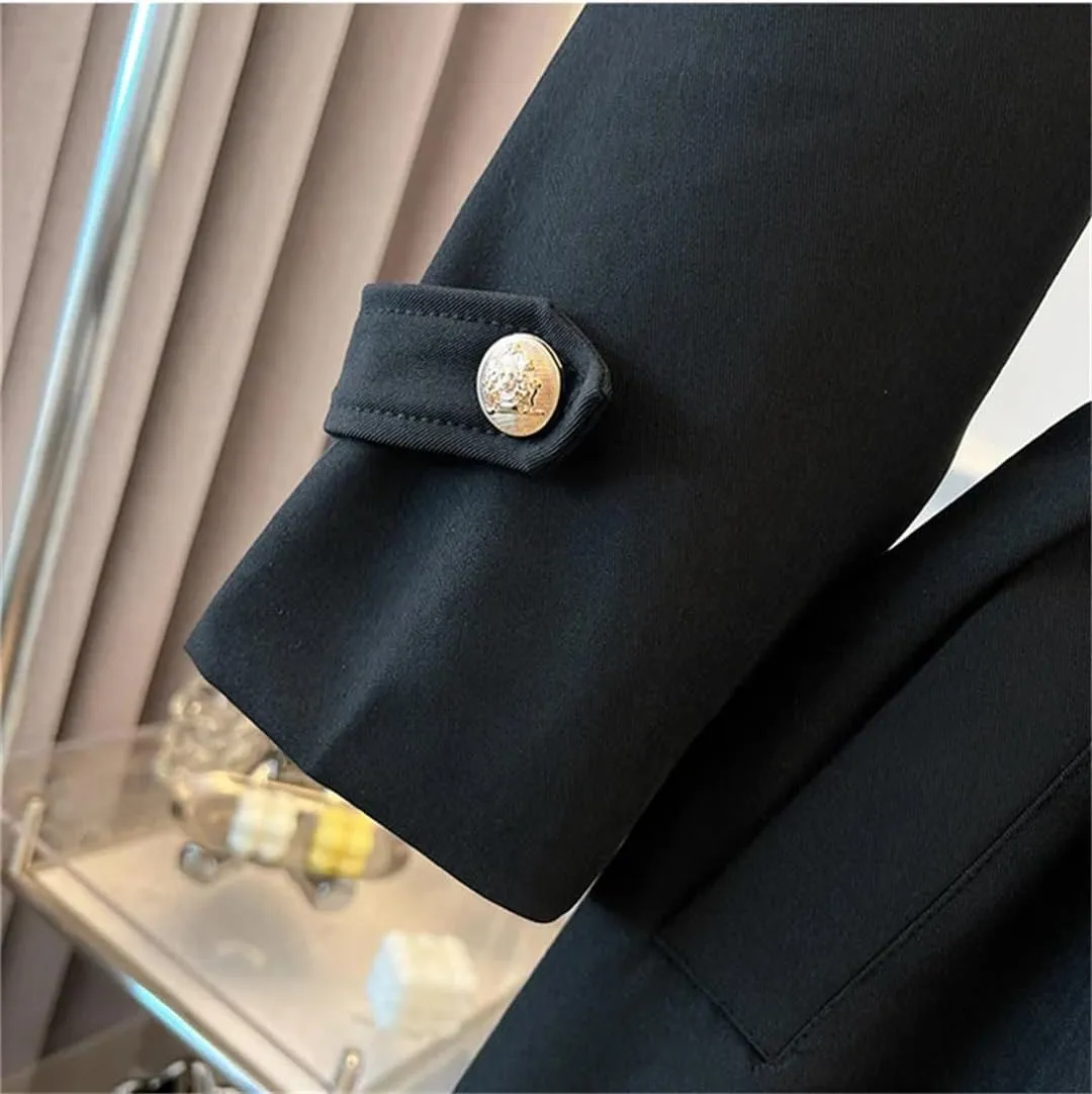 Women's Trench Coat Oversize Long Windbreakers Double-Breasted Belt Overcoat Streetwear Outerwear