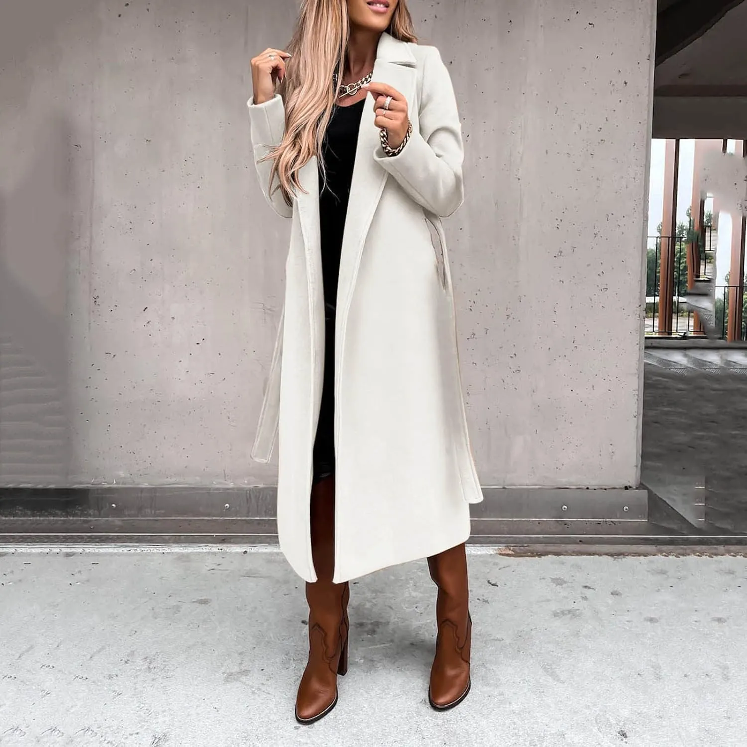 Womens Trench Coat Waterproow Jacket Loose Fitting Warm Winter Outwear Fashion Lapel Rain Trench Coat Women with