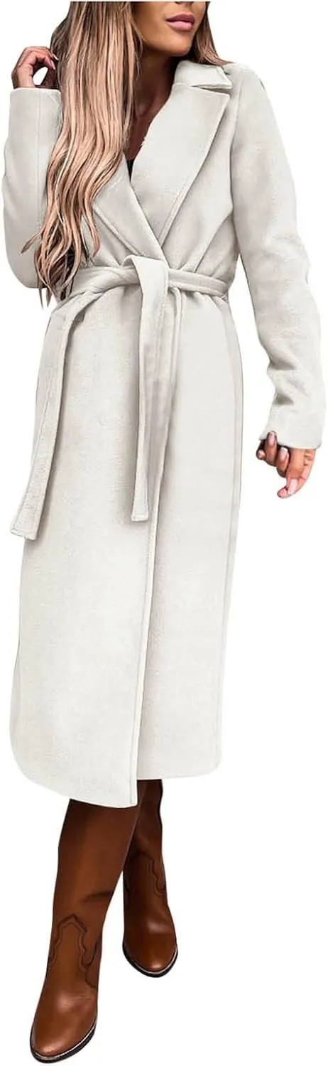 Womens Trench Coat Waterproow Jacket Loose Fitting Warm Winter Outwear Fashion Lapel Rain Trench Coat Women with