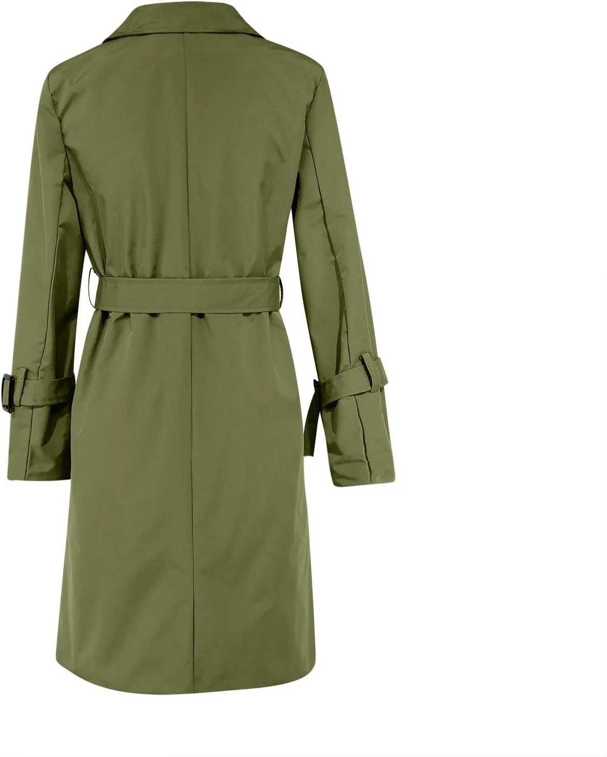 Women's Trench Coats Double Breasted Notch Collar Overcoat Waterproof Classic Windbreaker Long Jackets with Belt