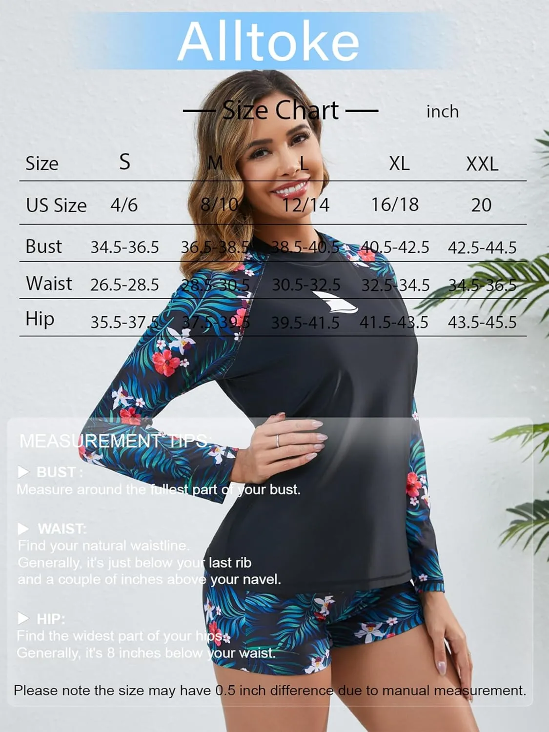 Womens Two Piece Long Sleeve Rash Guard Sets with Built in Bra Swim Shirts and Shorts UPF50  Swimsuit