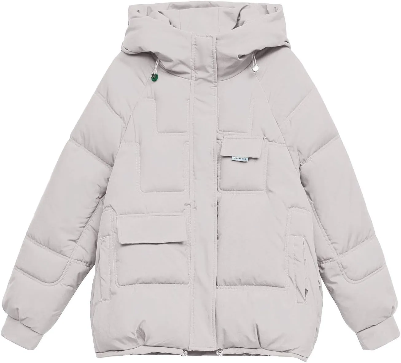 Women's Winter Coats Cropped Puffer Jackets Zip Up Stand Collar Padded Warm Trendy Short Down Jacket Outwear