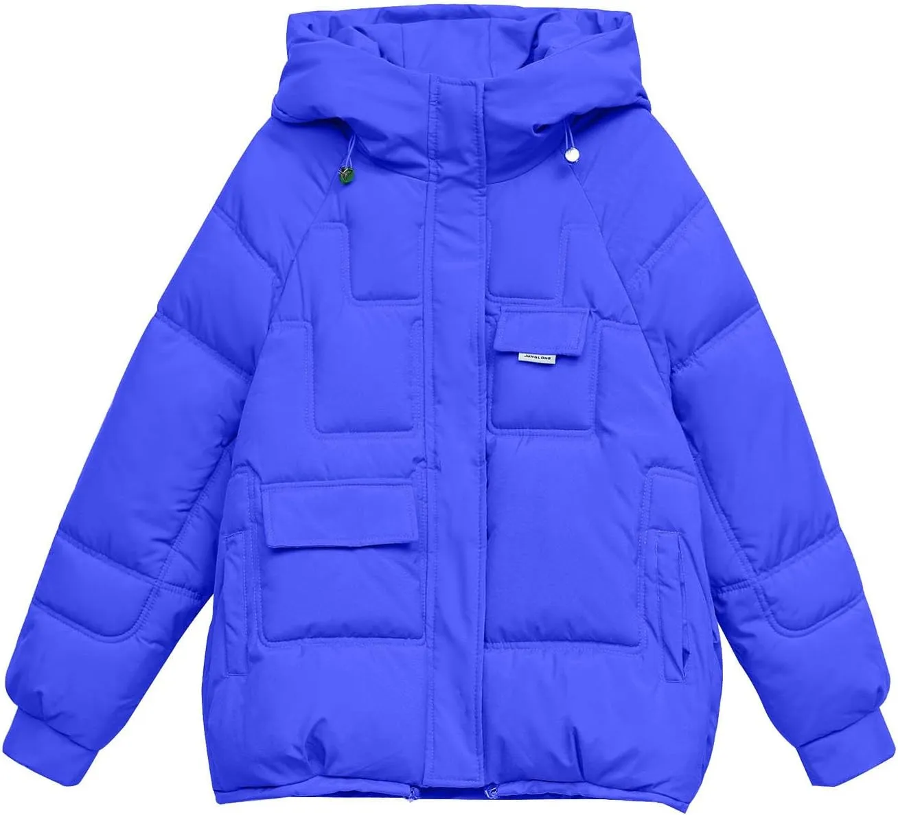 Women's Winter Coats Cropped Puffer Jackets Zip Up Stand Collar Padded Warm Trendy Short Down Jacket Outwear