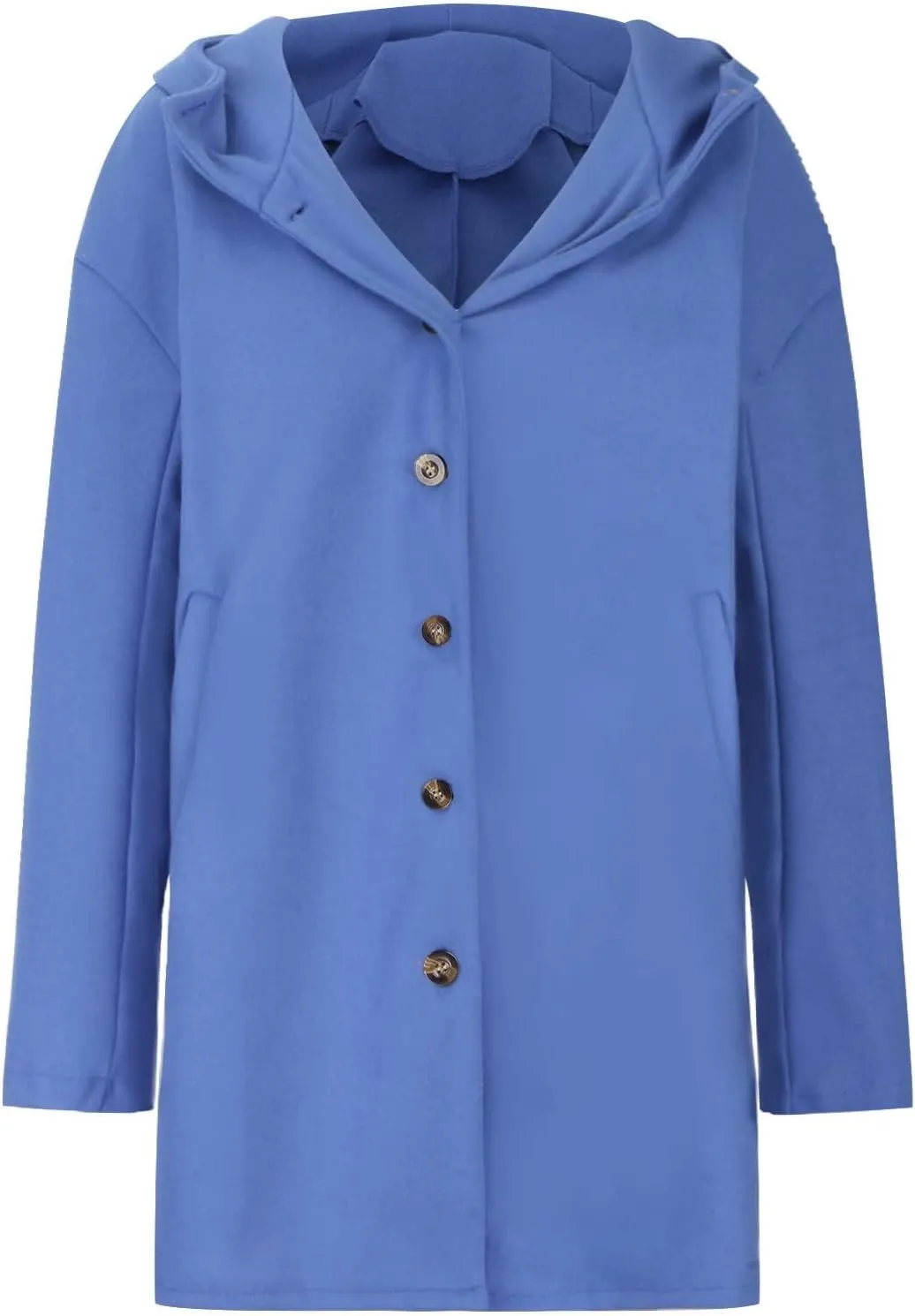 Womens Winter Coats Single Breasted Wool Blend Trench Coat Oversized Thicken Warm Overcoat Casual Loose Hooded Outwear