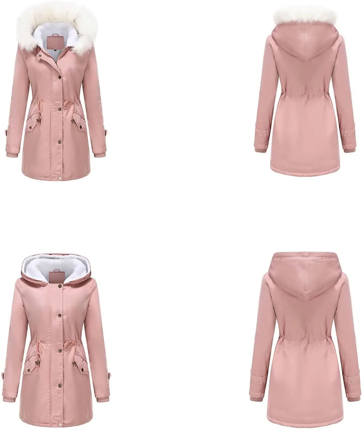 Womens Winter Warm Coat Thicken Puffer Jacket Fuzzy Fleece Lined Parka Oversized Sherpa Outwear With Pockets