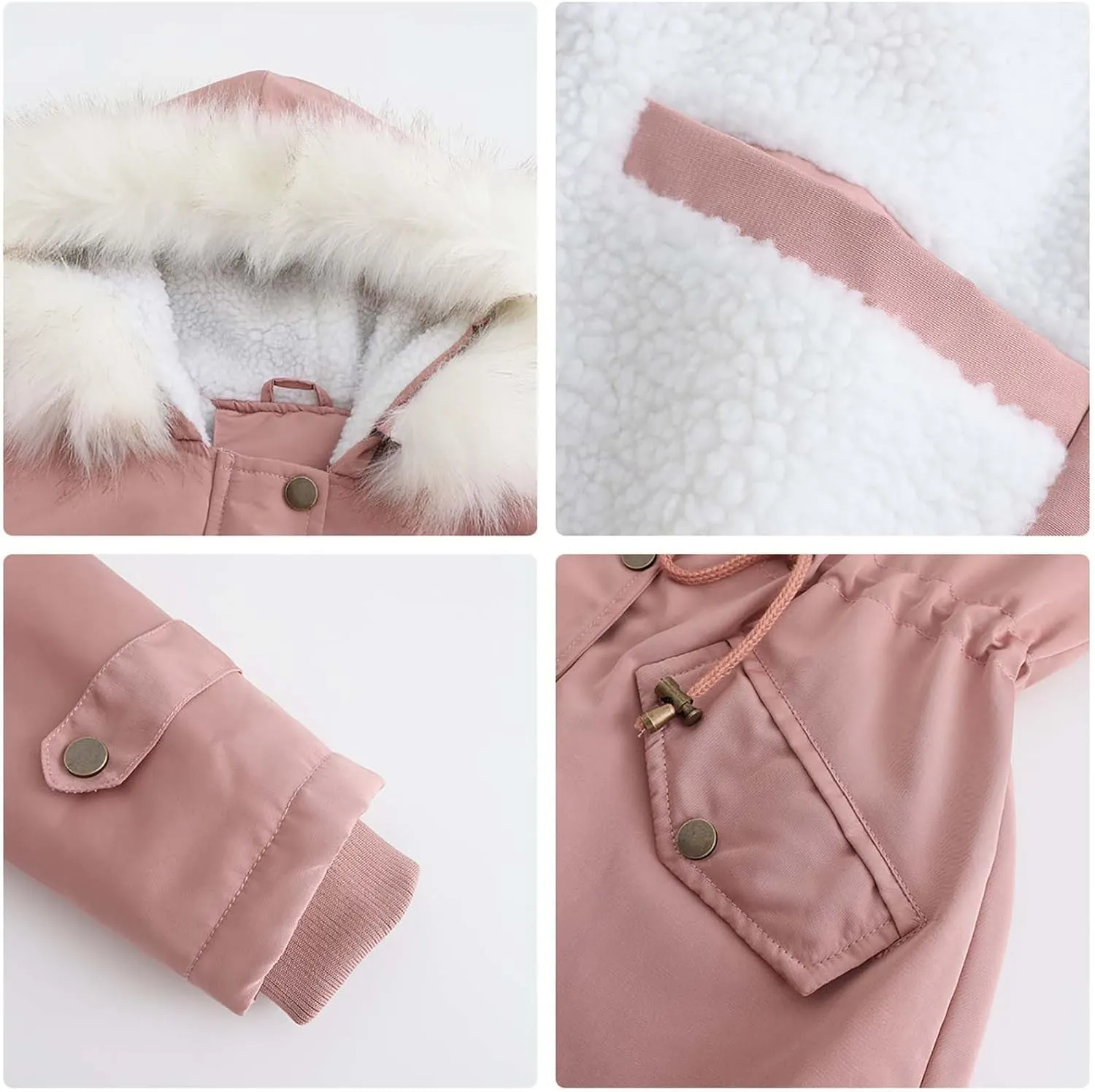 Womens Winter Warm Coat Thicken Puffer Jacket Fuzzy Fleece Lined Parka Oversized Sherpa Outwear With Pockets