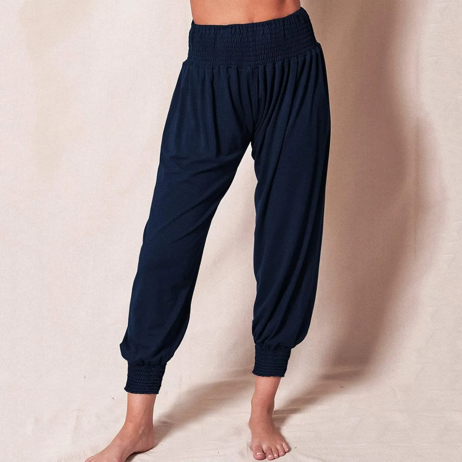 Womens Yoga Pants Comfortable Tapered Athletic Pant Harem Pant Elastic Waist Solid Color Loose Lounge Pants Trousers