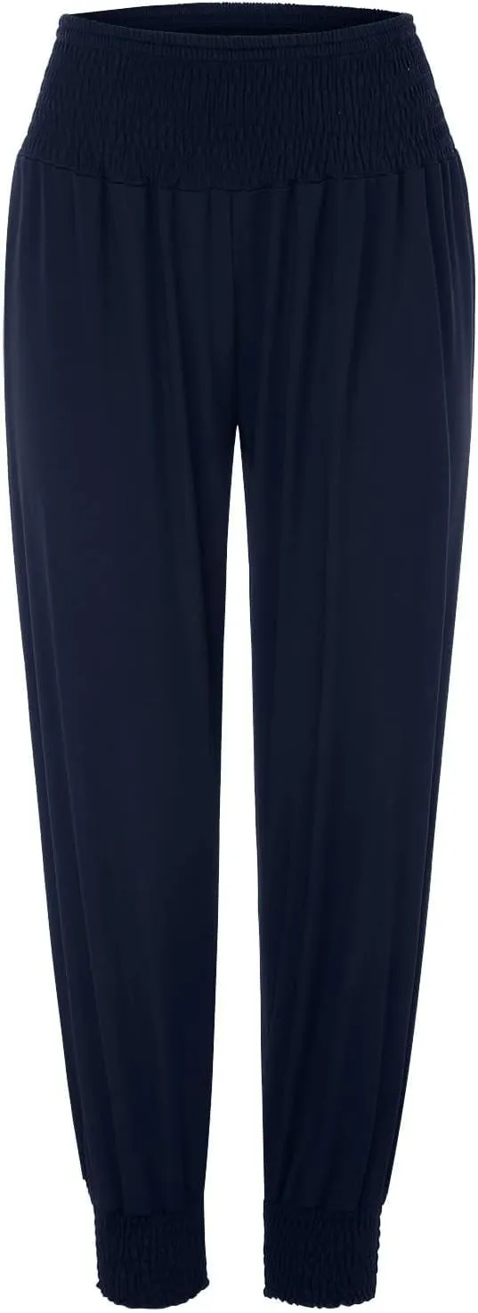 Womens Yoga Pants Comfortable Tapered Athletic Pant Harem Pant Elastic Waist Solid Color Loose Lounge Pants Trousers