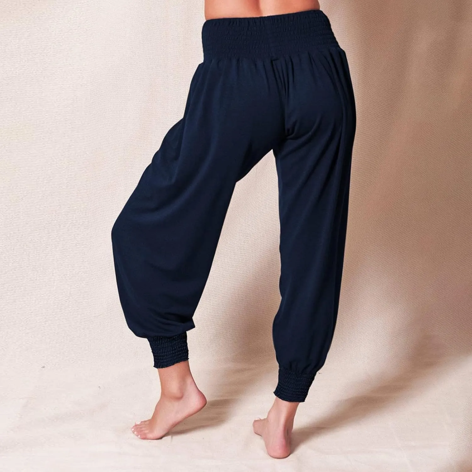 Womens Yoga Pants Comfortable Tapered Athletic Pant Harem Pant Elastic Waist Solid Color Loose Lounge Pants Trousers