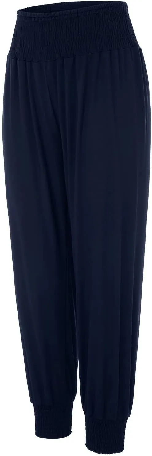 Womens Yoga Pants Comfortable Tapered Athletic Pant Harem Pant Elastic Waist Solid Color Loose Lounge Pants Trousers