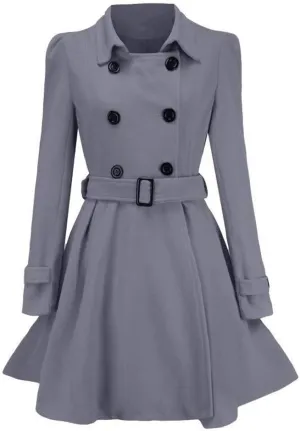 Wool Blend Women's Trench Coats Flare Peacoat Outwear 2023 Fall Loose Woolen Overcoat Cardigan Classic Solid Jacket
