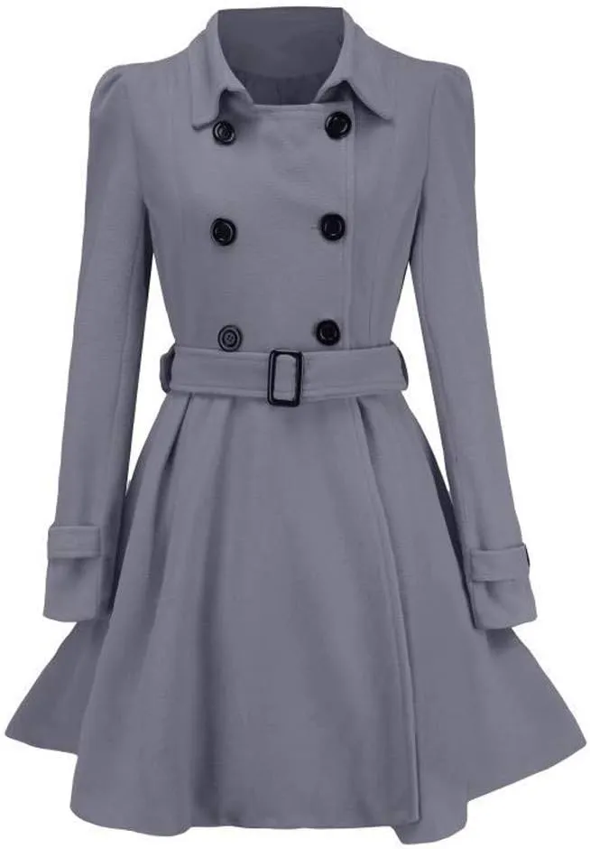 Wool Blend Women's Trench Coats Flare Peacoat Outwear 2023 Fall Loose Woolen Overcoat Cardigan Classic Solid Jacket