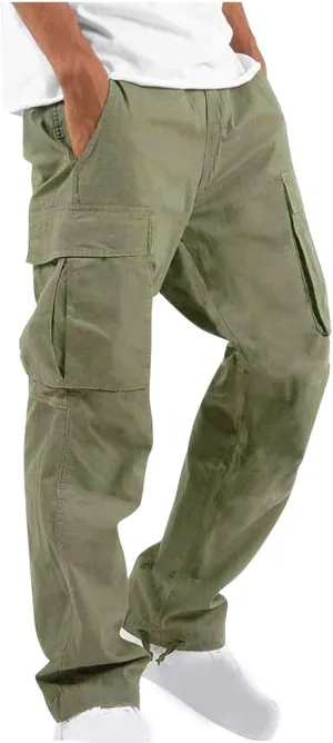 Work Pants for Men Construction Flex Ripstop Tactical Joggers Lightweight Hiking Cargo Trousers with Pockets