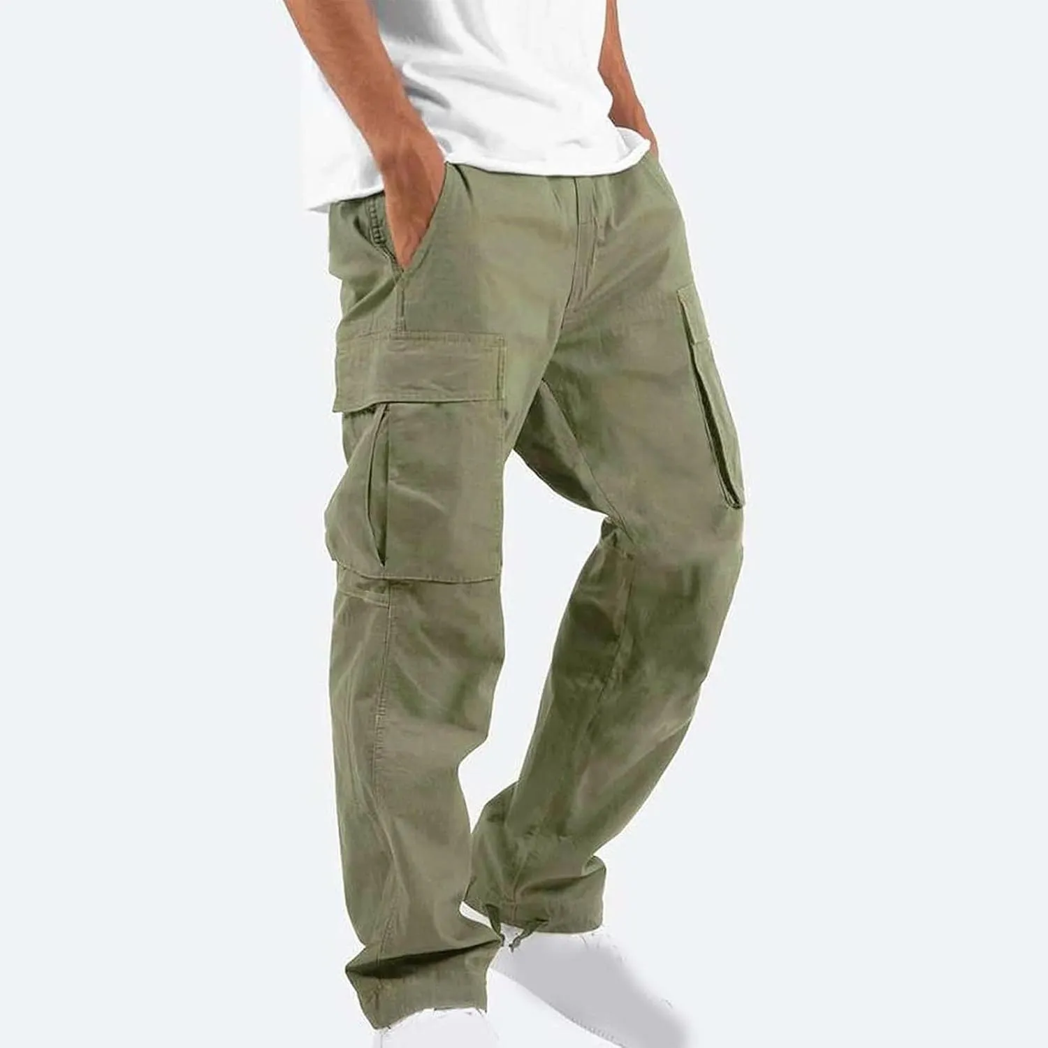 Work Pants for Men Construction Flex Ripstop Tactical Joggers Lightweight Hiking Cargo Trousers with Pockets