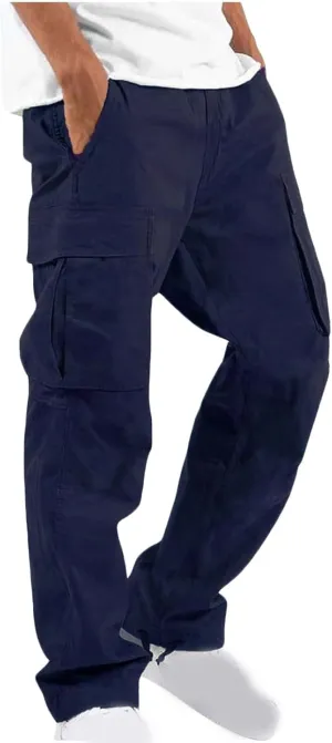 Work Pants for Men Construction Flex Ripstop Tactical Joggers Lightweight Hiking Cargo Trousers with Pockets