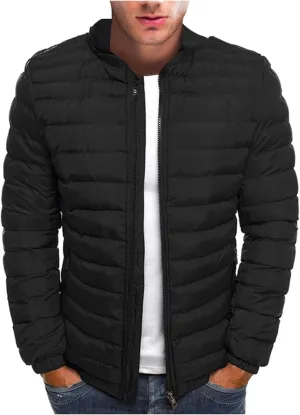 Ymosrh Men's Down Jackets Puffer Alternative Jacket Lightweight Warm Winter Coats Windproof Insulated Jacket, S-3XL