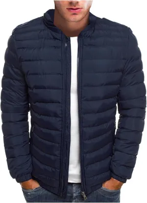 Ymosrh Men's Down Jackets Puffer Alternative Jacket Lightweight Warm Winter Coats Windproof Insulated Jacket, S-3XL