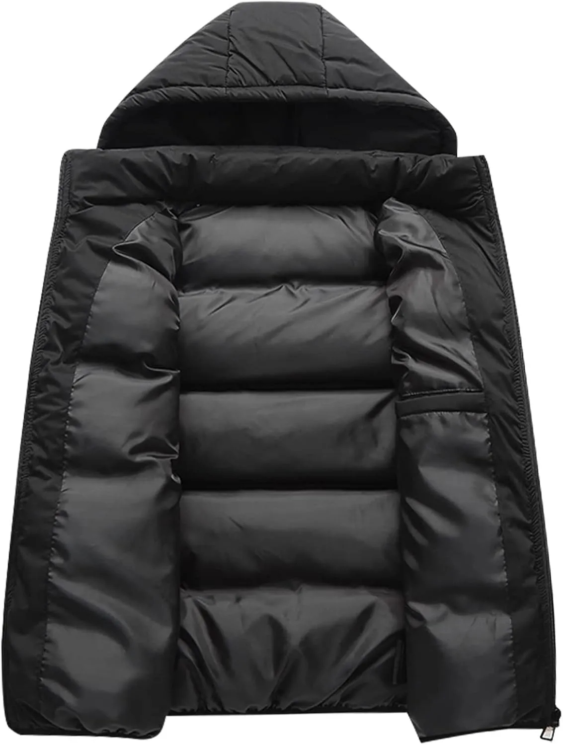 Ymosrh Men's Down Winter Coat Puffer Alternative Vest Jacket Lightweight Hooded Windproof Coat Jackets, S-2XL