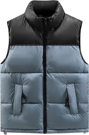 Ymosrh Men's Puffer Down Jackets Alternative Vest Jacket Warm Thicken Winter Coat Outwear for Men, M-4XL