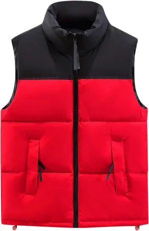Ymosrh Men's Puffer Down Jackets Alternative Vest Jacket Warm Thicken Winter Coat Outwear for Men, M-4XL