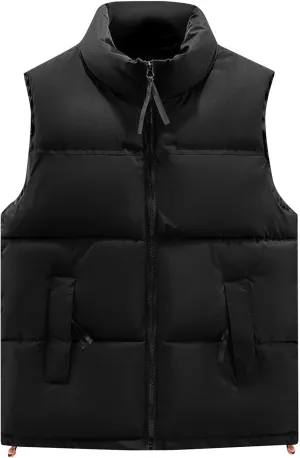 Ymosrh Men's Puffer Down Jackets Alternative Vest Jacket Warm Thicken Winter Coat Outwear for Men, M-4XL