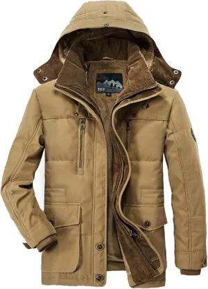 Ymosrh Men's Puffer Jackets Down Hooded Jacket Lightweight Water-Resistant Insulated Jacket Big and Tall, XXL-6XL