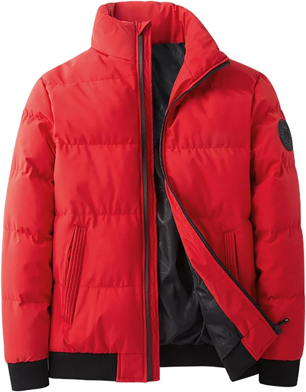 Ymosrh Men's Winter Jacket Puffer Down Alternative Jacket Insulated Lightweight Windbreaker Quilted Coat Jackets, XXL-7XL
