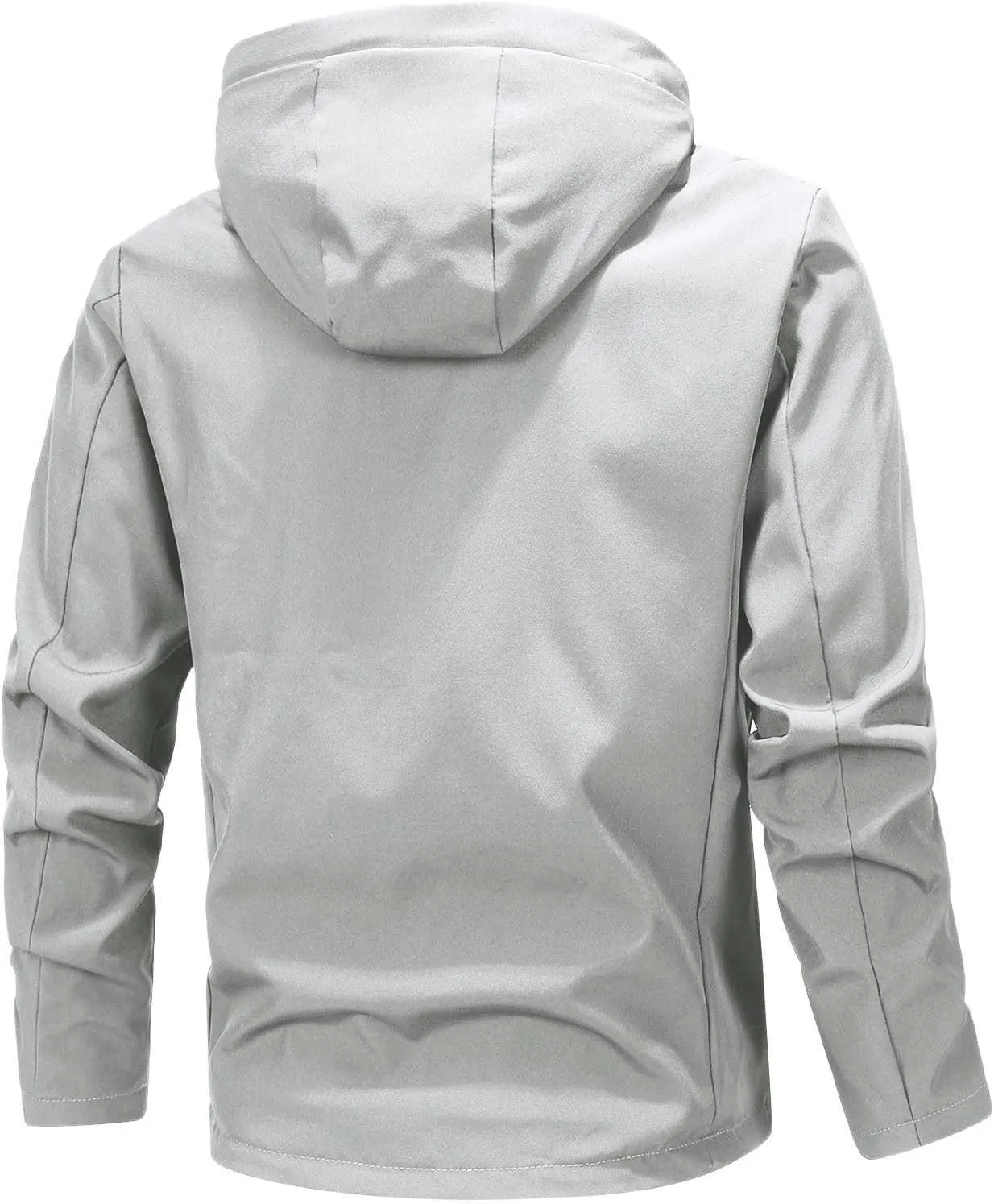 Zipper Jackets Men Men's Waterproof Jacket Fashion Stand Up Collar Classic Zip Front Hoodies Coat Hiking Cycling